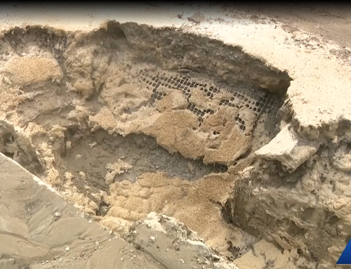 Crews fill two sinkholes near the Fair Grounds